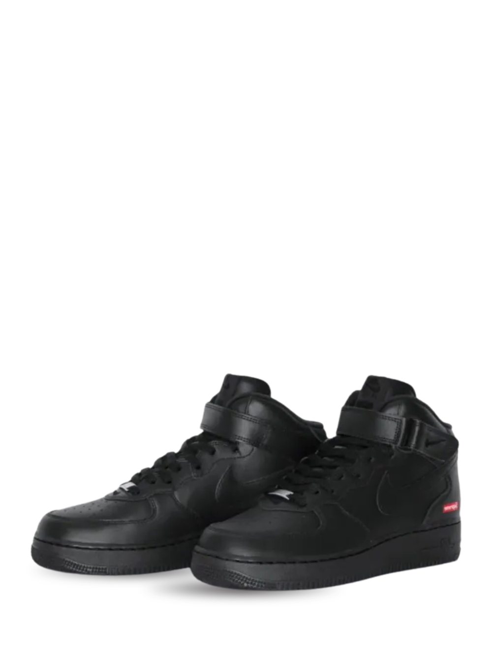 Supreme x Nikee Airforce 1 Mid Leather All Black 1st leather