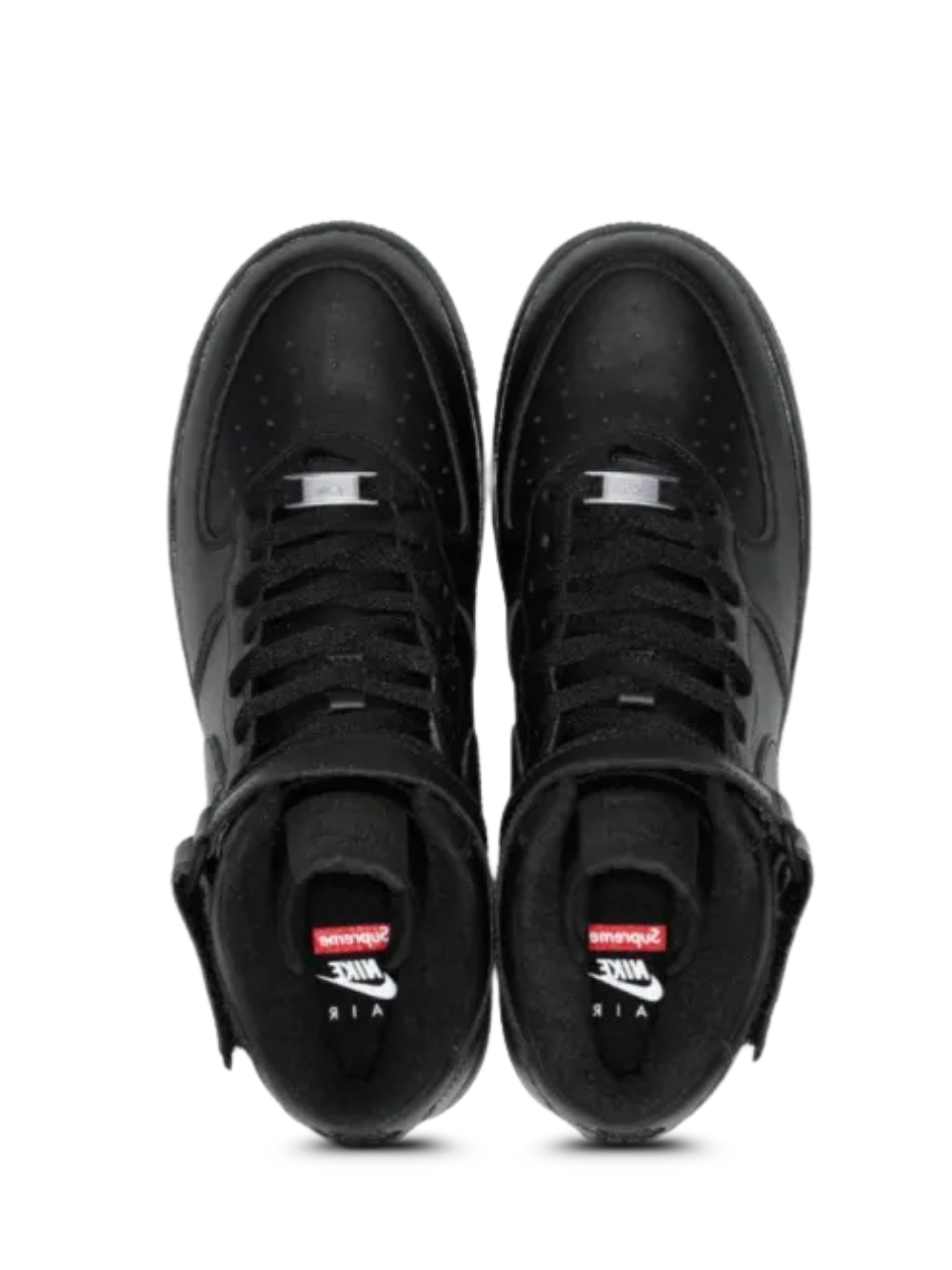 Supreme x Nikee Airforce 1 Mid Leather All Black 1st leather