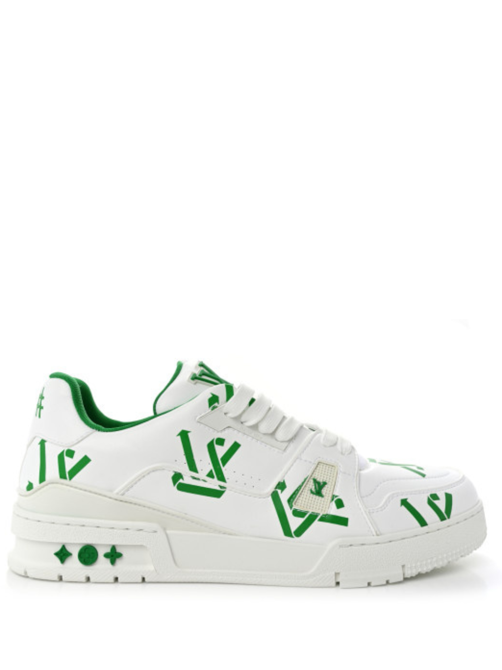 Louis Vuitton LV Monogram Trainer Green Logo Sneakers Sale Fix