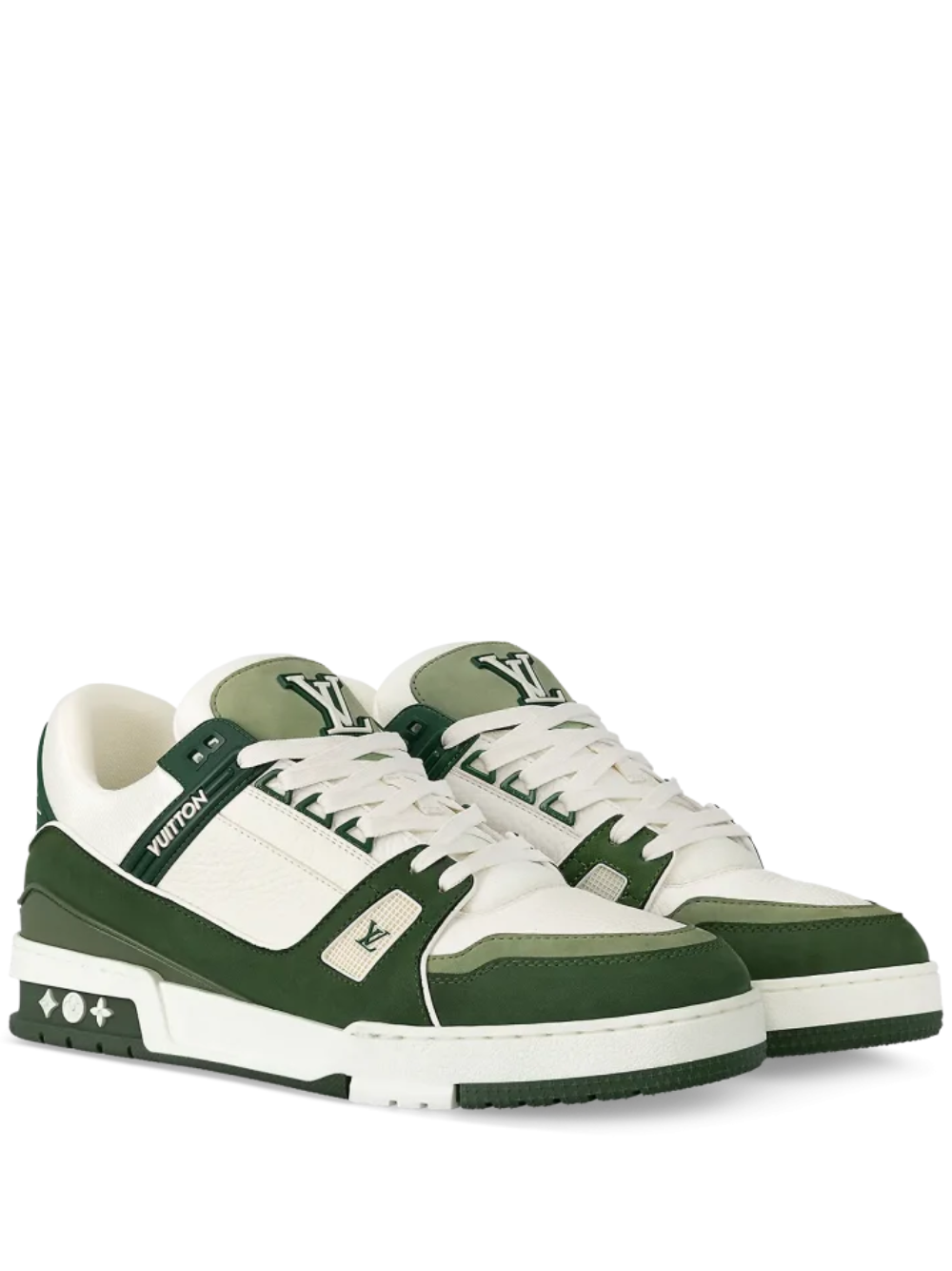 LOUIS VUITTON TRAINERS GREEN WHITE