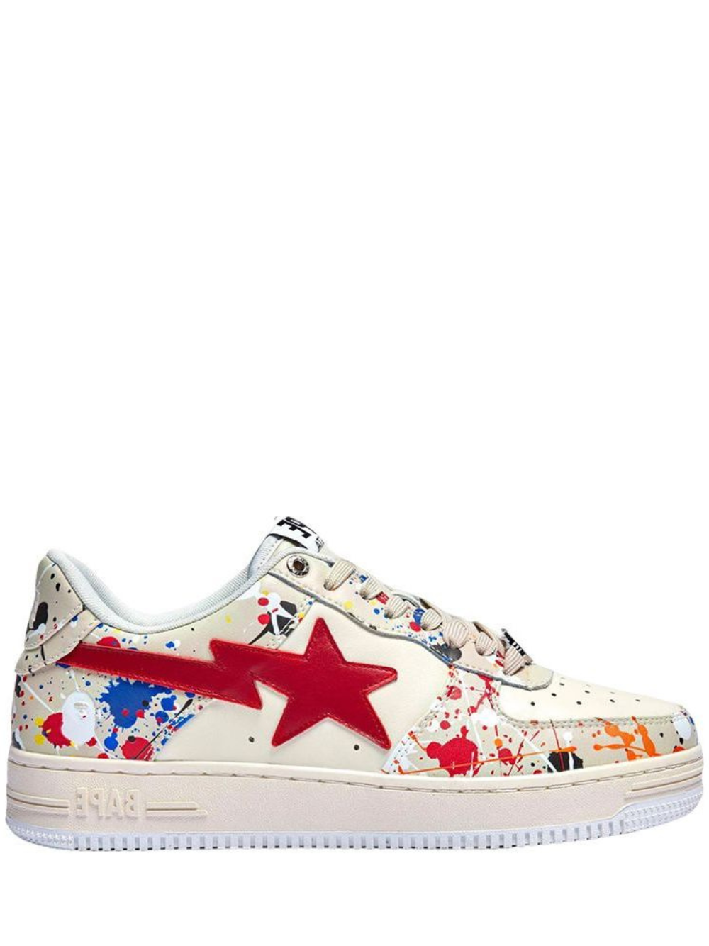 A Bathing Ape Bapesta Low Paint Splatter
