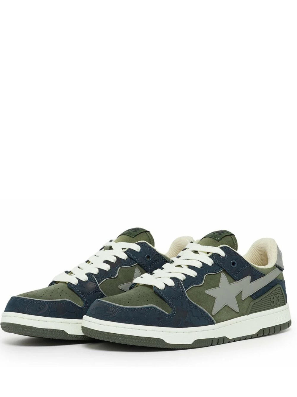 A Bathing Ape Bape SK8 Sta Sneakers in Army Green Gray Blue