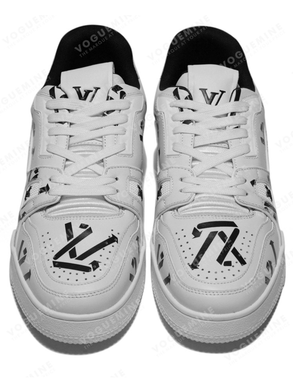 Louis Vuitton LV Monogram Trainer Black Logo Sneakers