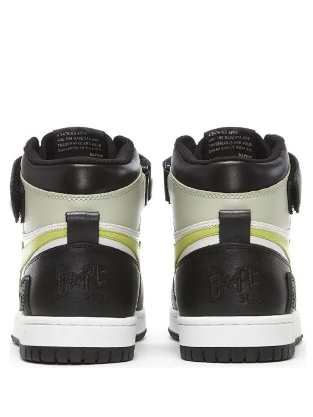 A Bathing Ape Bape Sta Mid Black Neon Green