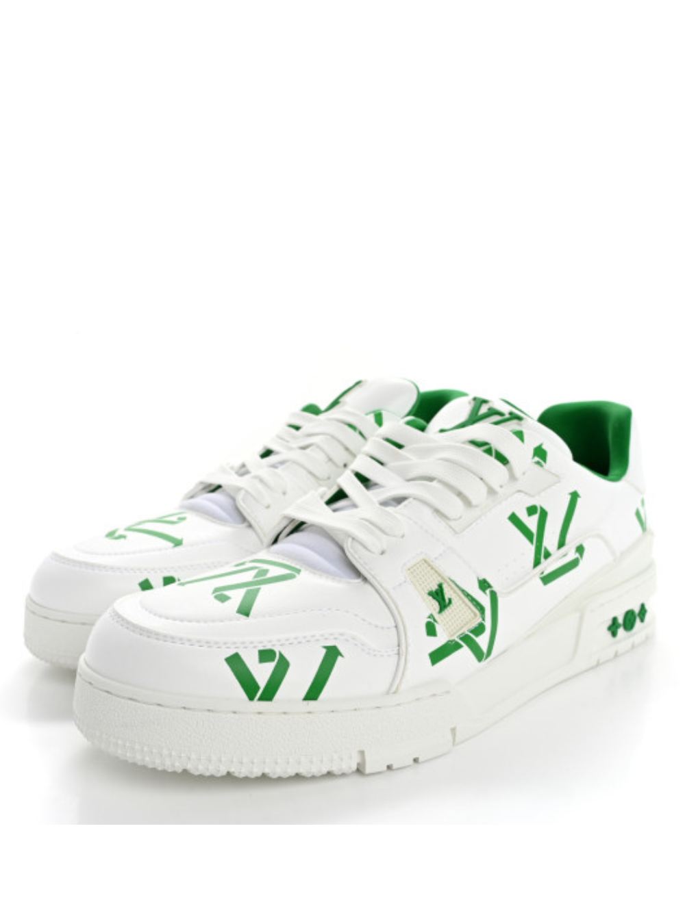 Louis Vuitton LV Monogram Trainer Green Logo Sneakers Sale Fix