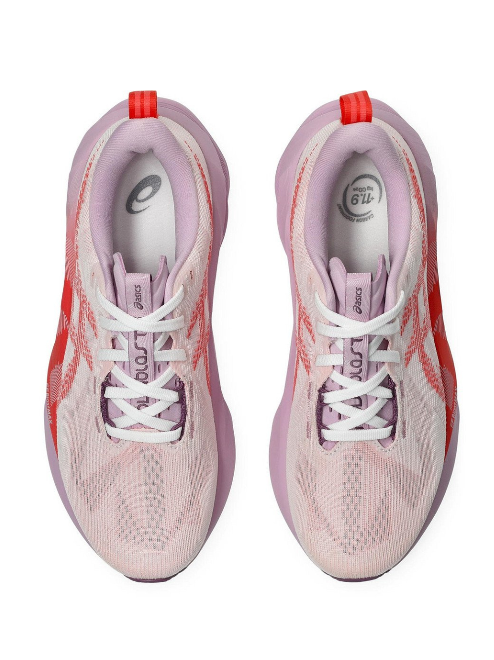 Asicss Novablast 5 Running Trainers in pink and red